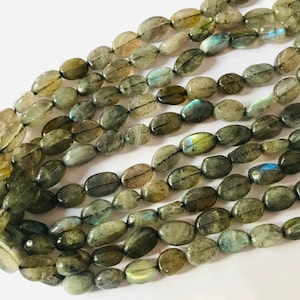 Natural Labradorite Oval Beads, Labradorite Cab Beads, Labradorite Oval Blue Flashy Beads, AAA+++ Beads, Labradorite Strand Beaded Jewelry