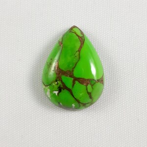 Natural Turquoise Gemstone Pear Shape Green Color Cabochon Loose Turquoise Gem Stone Cab Smooth 21x15x6mm , 1 Piece