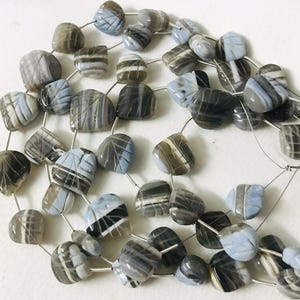 8 Inch Blue Boulder Opal Natural Gemstone Carving Beads Strand Opal Heart Shape Beads 12-13 Approx Boulder Opal Beads Jewelry Making Beads