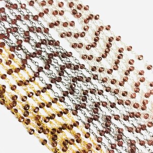 3mm Smoky Quartz Hydro Beads Rosary Chain, Smoky Quartz Hydro Rosary Beads, Faceted Cut Gemstone Beads, Jewelry Making Beads Rosary Chain