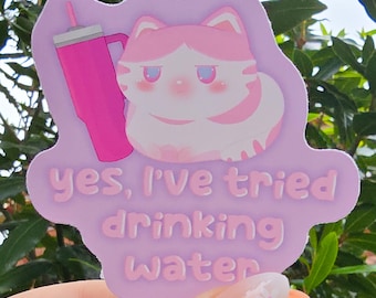 Yes, I've Tried Drinking Water stickers, Invisible Illness Sticker, Hidden Disability Awareness