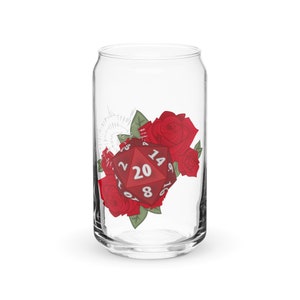 DND Die Astarion themed Can-shaped glass, Astarion Glass, BG3 Astarion Glass, Baldur’s Gate 3 Glass