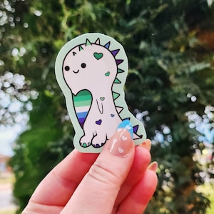 Gay Man’s Dinosaur Pride Sticker, Gay Sticker, Pride Sticker, LGBTQ+ Stickers, Rainbow Stickers, Pride Vibes Stickers, Diversity Sticker