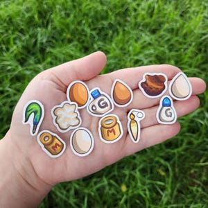 Stardew Valley Miniature Animal Products Stickers Pack, Stardew Valley Stickers, Farm Animal Stickers, Gaming Stickers