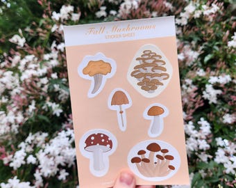 Herbst Pilz Sticker Blätter, Bulletjournal Sticker, Planer Sticker, Scrapbooking Sticker, Bulletjournal Sticker