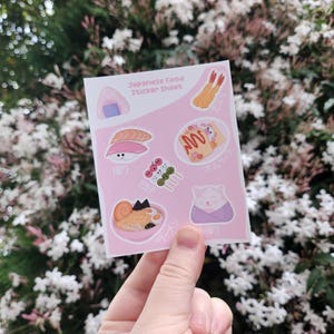 Japanese Food Sticker Sheet, Sushi Sticker Sheet, Ramen Sticker Sheet, Anime Food Sticker Sheet, Cute Sticker Sheet, Fun Sticker Sheet
