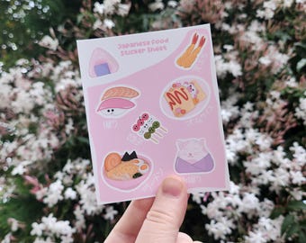 Japanisches Essen Stickerbogen, Anime Food Aufkleber