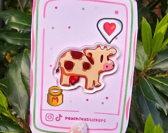 Stardew Valley Cow Acrylic Pin, Pop Culture Gaming Pin