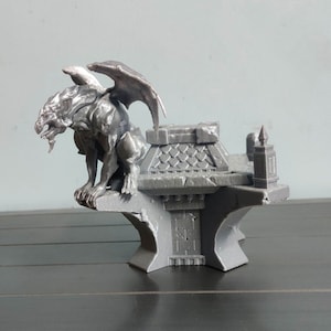 6inch figure Gargoyle Monster Unpainted Stand for Diorama  - 3D Printed Model Statue