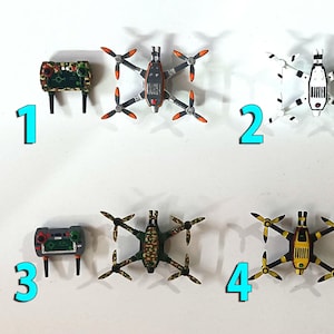 Scale 1:12 Miniature Drone Replica Toy Mini Props for Horror Dollhouse Diorama Tabletop Caketopper
