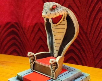 Bande dessinée Joe Snake Cobra Throne pour figurines de 3,75 po. Résine 3D imprimée peint à collectionner