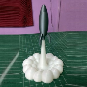 3D Printed Rocket with Glow Plume: Sci-Fi Home Decor