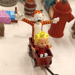 Boy and Tiger Comic Friends Hand Painted Miniature Tabletop Figure Statue Model