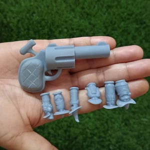 30 mm スケール トゥーン ガン (ウサギ) 6 ダムダムカートリッジ ミニチュア 未塗装 - 3D モデル フィギュア スタチュー 樹脂プリント