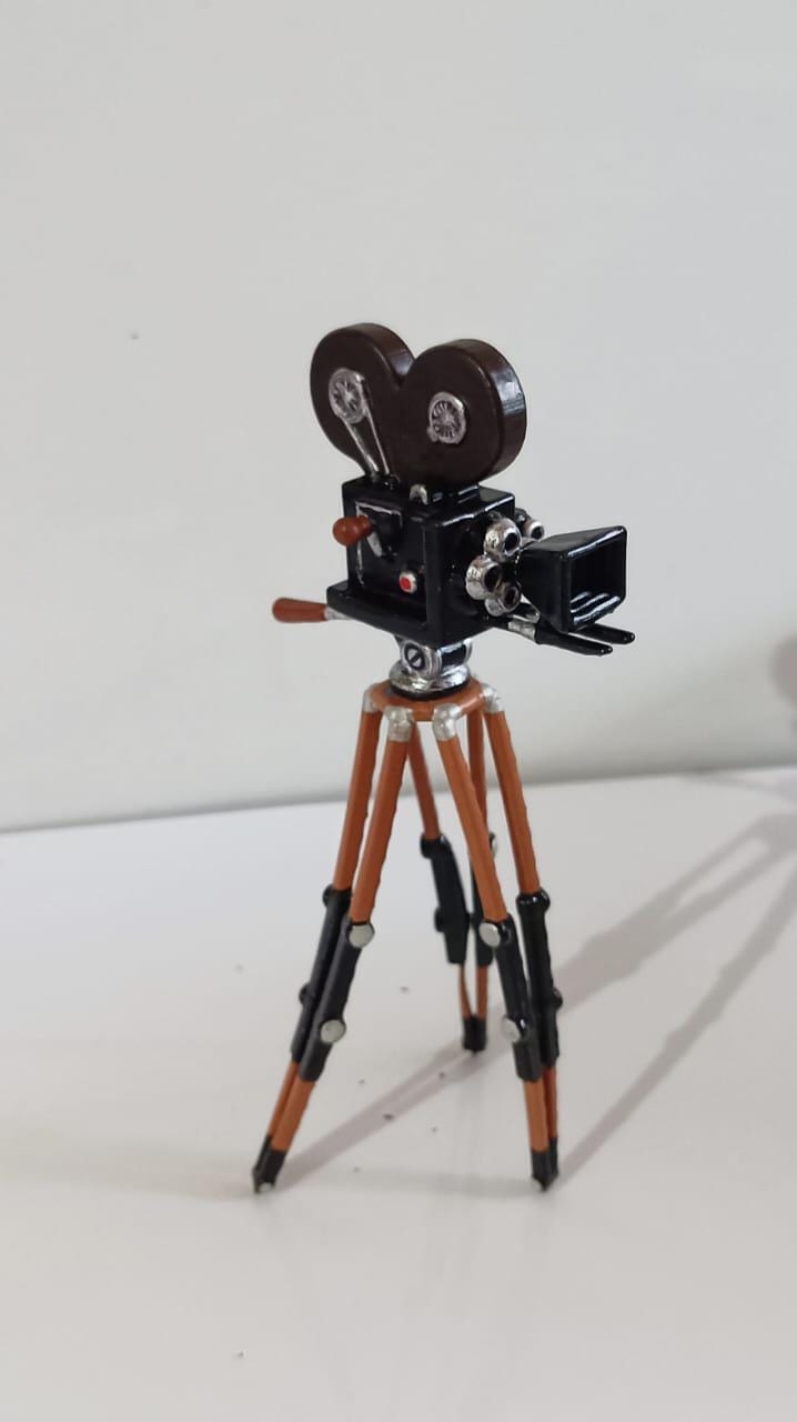 Vintage retro filmcamera replica miniatuur schaal 1:12 1/24 1/64 prop diorama 3D print model kerstcadeau voor familie-niet echte camera