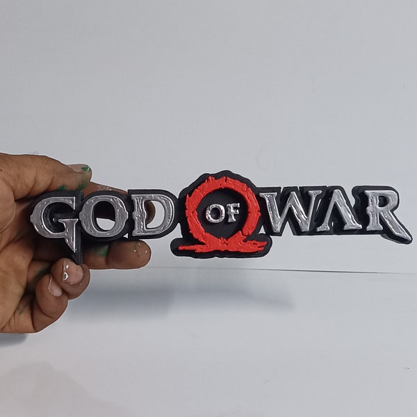 20cm God Of War Logo 3D Sign Shelf Display 3D Printed Hand Painted Home Decor