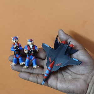 57mm Cartoon Cats Space Ship Air Plane 3D Miniature Tabletop Figure Statue Model