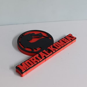 18cm Kombat Game Movie Logo 3D Sign Shelf Display 3D Printed Hand Painted Home Decor Magnetic
