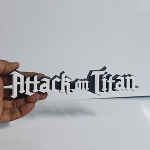 Espositore da mensola con logo Anime Attack da 20 cm, stampato in 3D e dipinto a mano, decorazione per la casa