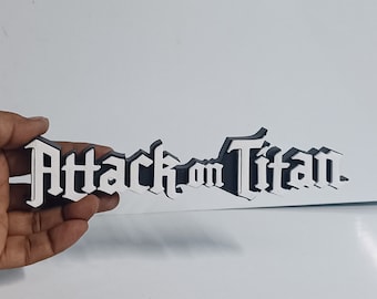 20cm Anime Attack Logo 3D Sign Shelf Display 3D Printed Hand Painted Home Decor