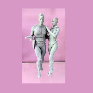 Niestandardowa 6-calowa figurka Flash Gordon Dale - model fana wydrukowany w 3D, niepomalowany