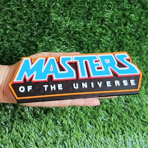 20 cm Master of the Universe-logo 3D-bord plankdisplay 3D-geprint handgeschilderd huisdecor