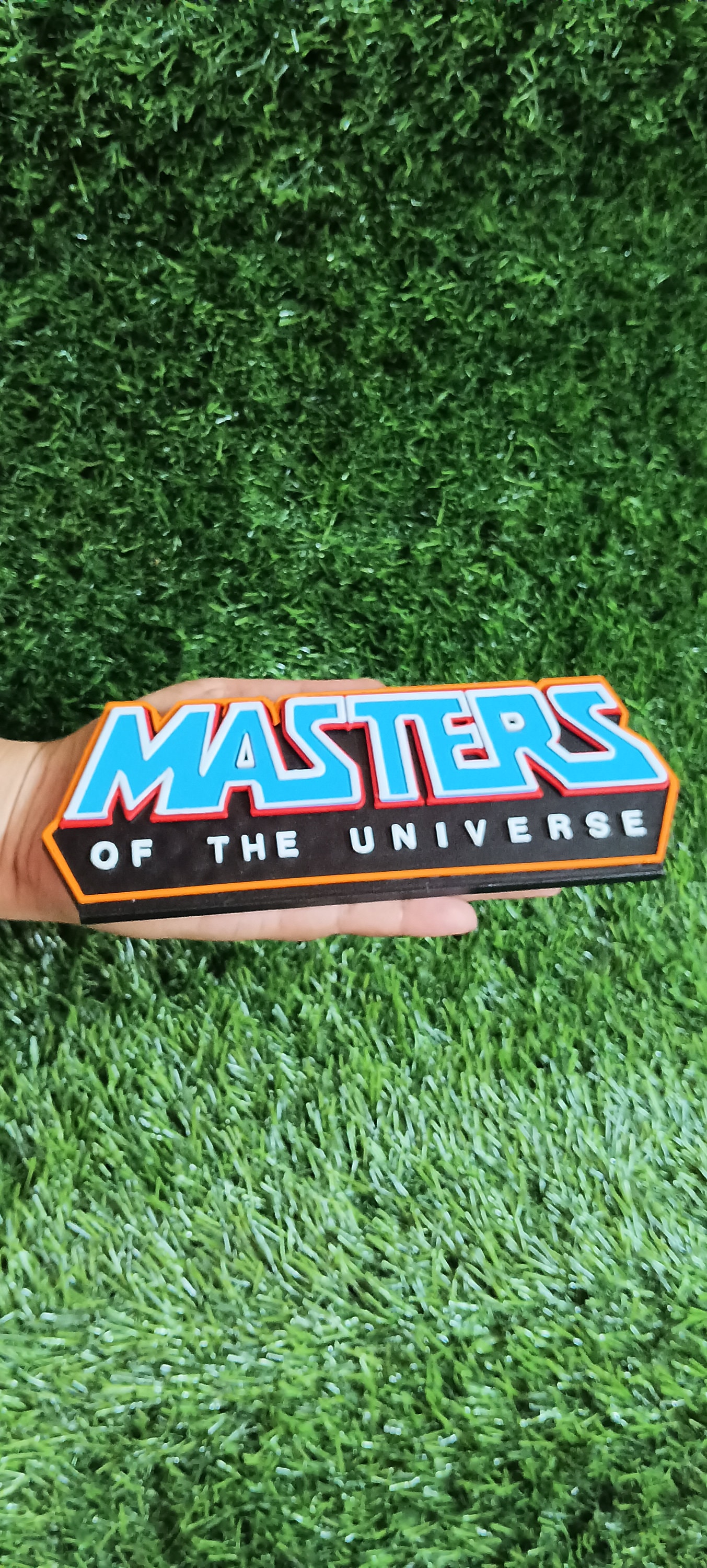 20cm Master of the Universe Logo 3D Sign Shelf Display 3D Printed Hand Painted Home Decor