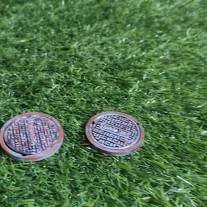 Scale 1/12  2pc Drain Sewer Grate Tabletop Diorama props Miniature 3D Printed Model Dollhouse Painted Unpainted