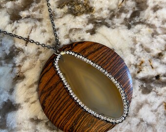 Wood turned Bocote Wood Pendant