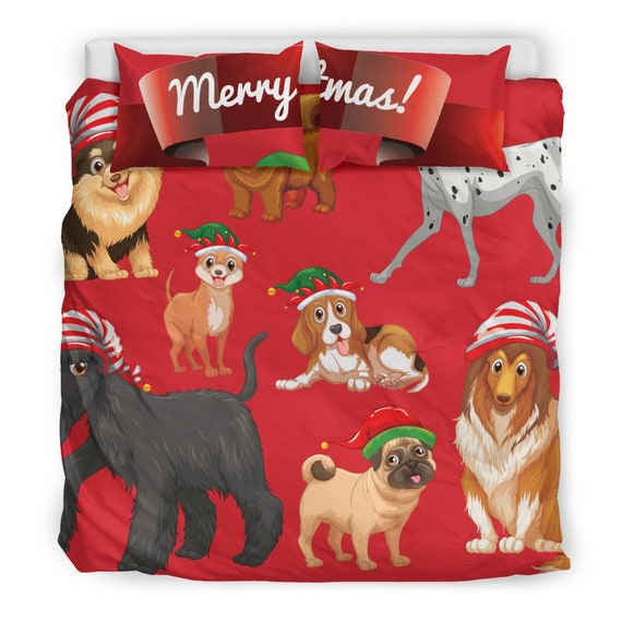 dog christmas bedding