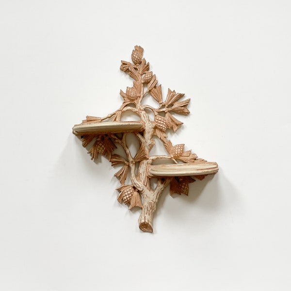 Étagère d’arbre en bois Vtg Nouveauté décorative Étagère à bibelots en pin