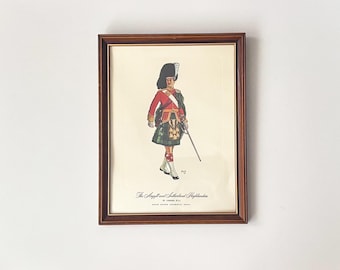 Vintage-Druck der kanadischen Militärkunst – Argyll and Sutherland Highlanders of Canada, Regimentsserie von Hiram Walker