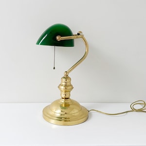 Vintage green bankers lamp