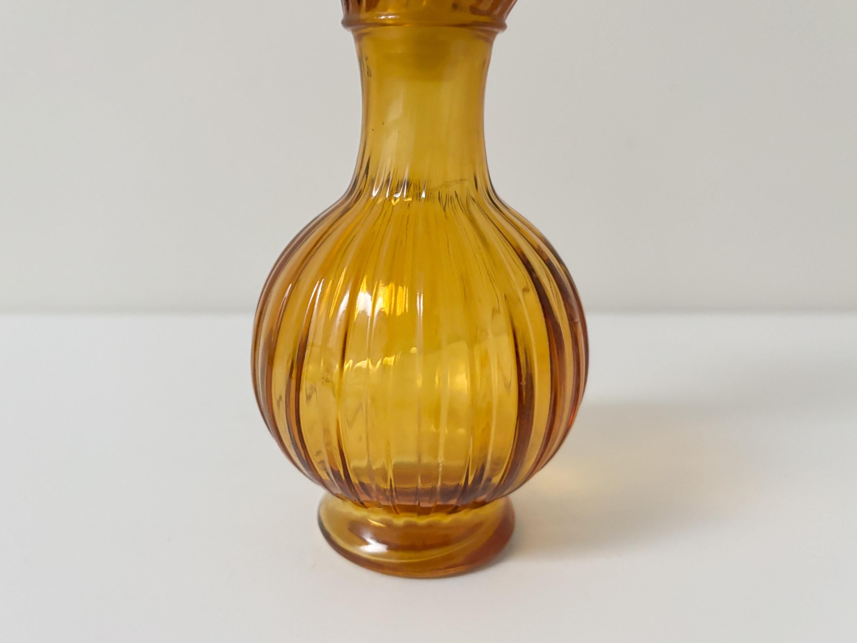 ヴィンテージ かぼちゃ型香水瓶（琥珀色のガラス製、マッチした