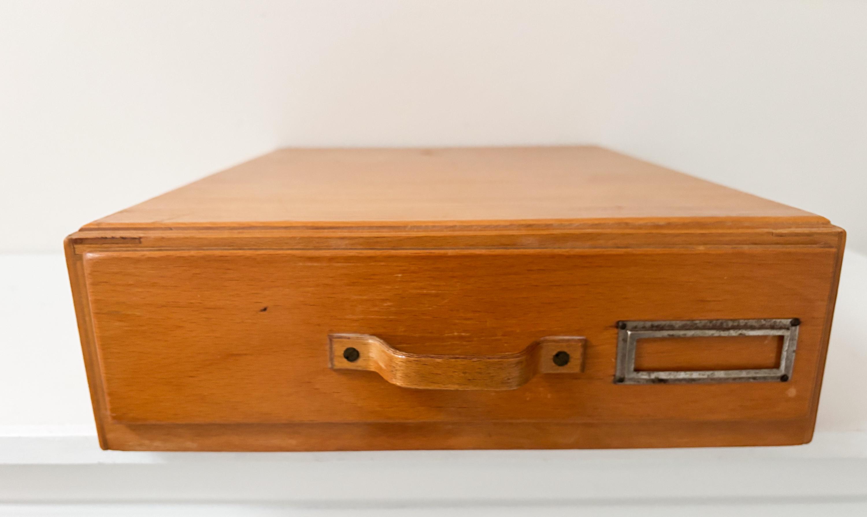 Vintage Wooden Microscope Slide Storage Drawer | Mid Century 200 Slot ...