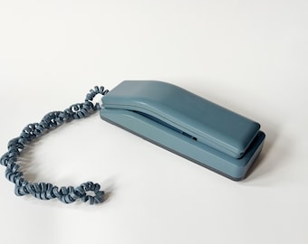 1990s Slate NT Telephone w/ Grey Dial Pad Slim Retro Contempra Corded Landline Desk Phone