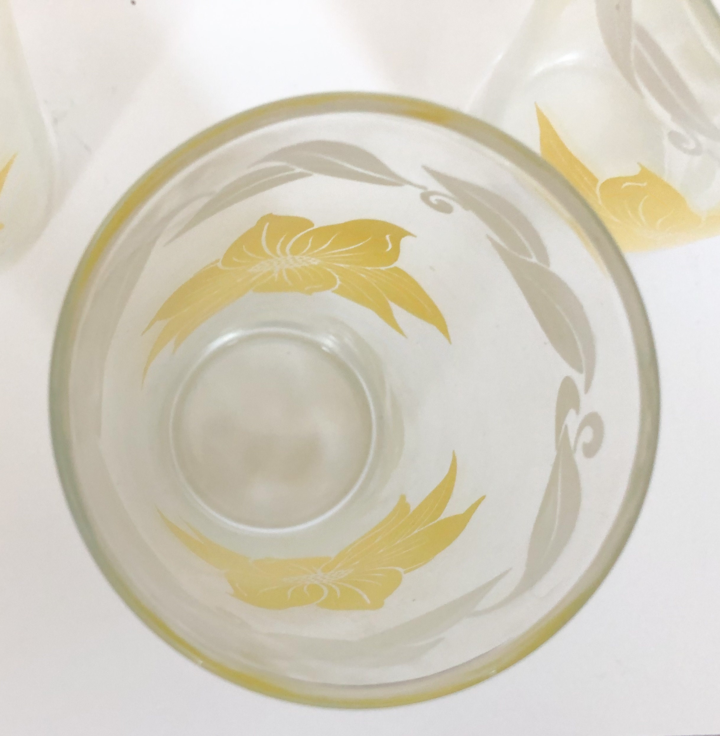 Vtg Drinking Glasses Yellow & White Floral Highball Glasses | Etsy