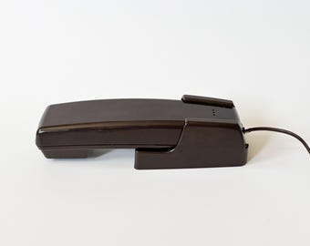Teléfono retro Radio Shack marrón de los años 80 – Teclado de marcación por tonos con soporte de pared – Teléfono fijo de escritorio/pared vintage en funcionamiento