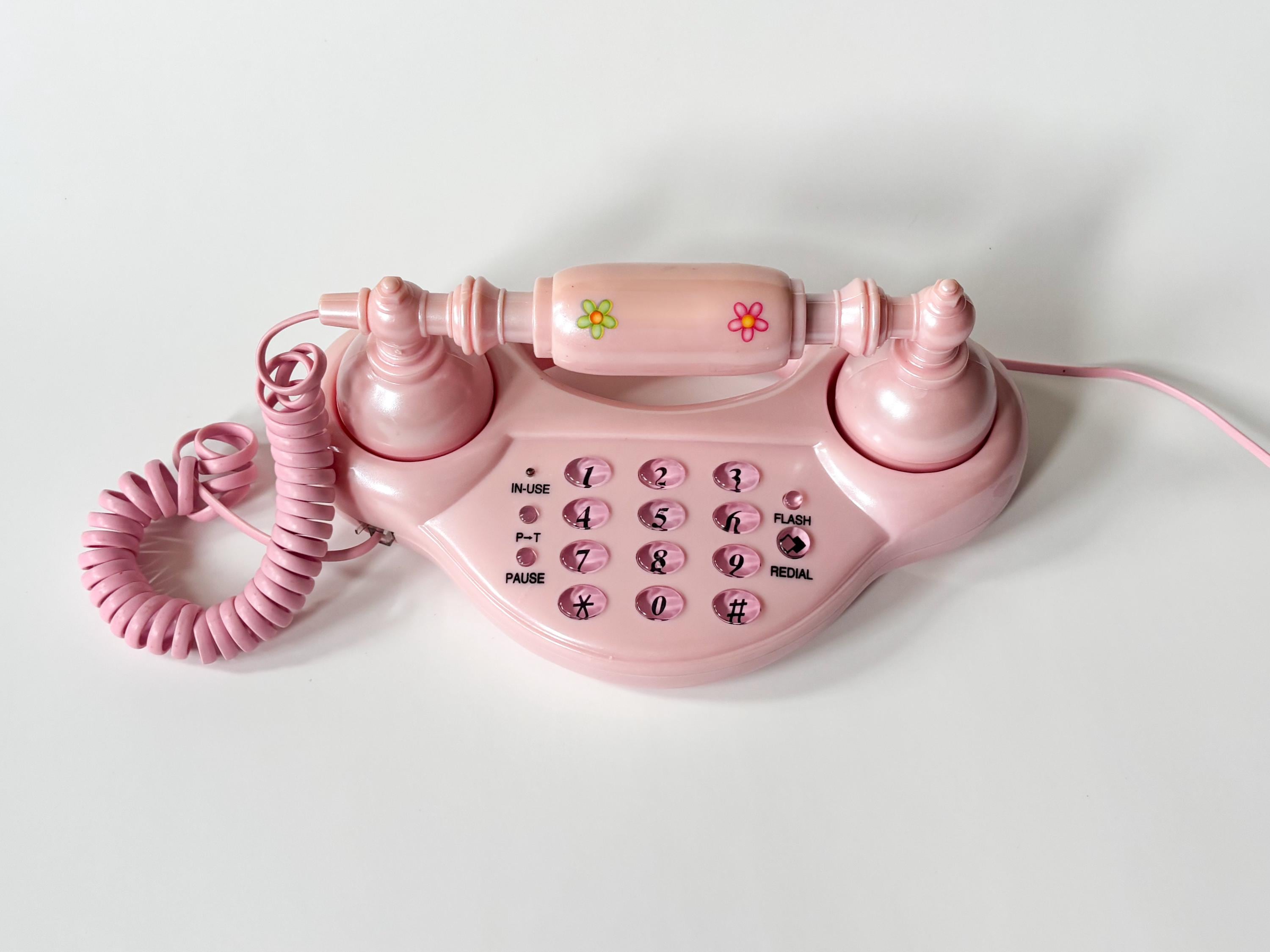 Vtg Working Pink Hello Kitty Telephone Antique Princess Style