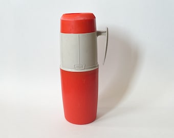 Bouteille thermos rétro, 1 litre, récipient isotherme pour liquides chauds avec poignée et goulot large