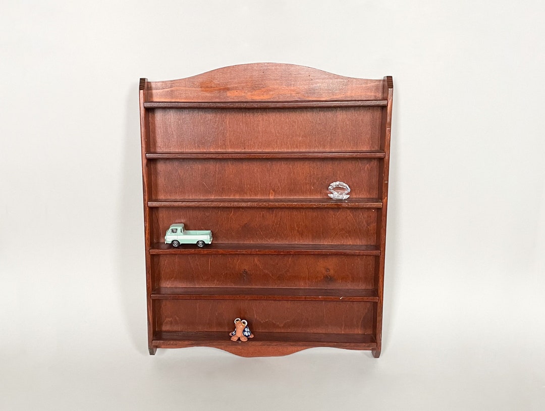 Vtg Wood Trinket Shelf 6 Narrow Shelves for Miniatures Wall Etsy