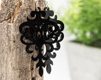 Black Acrylic Chandelier Earrings