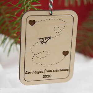 Love you from a distance holiday ornament | Social Distancing Ornament, Long Distance Ornament, Paper Airplane Ornament