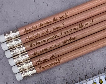 Princess Bride Phrase Pencils - Laser Engraved