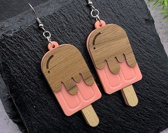 Ice Cream Pop Novelty Earrings | Acrylic Earrings, Statement Earrings, Gifts for Her, Popsicle Earring, Novelty, Mixed Media