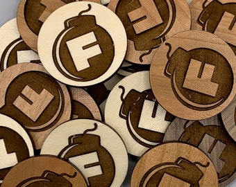 Engraved F-Bomb Coin | FCK it, F Bomb, Explicit, My Last F*ck, F*ck It Coin, Flying F*ck, F*ck It Token, Wooden Coin