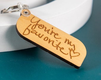 Engraved Handwriting Keychain, Customized Keyring, Signature Keychain, Personalized Gift, Handwritten Keychain, In Memory of Gift, Loss Gift