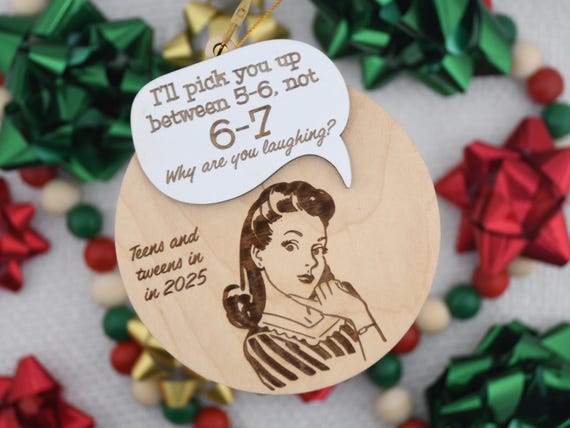 67 Meme Ornament, 2025 Slang Gen Alpha Wood Christmas Ornament, Teen and Tween Humor Holiday Gift