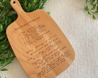 Custom Handwriting Cutting Board, Engraved Handwriting, Handwritten Recipe Board, Custom Wedding Gift, Family Recipe Cutting Board