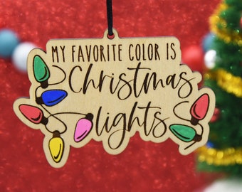My favorite color is Christmas Lights Ornament | Hand-painted Christmas Lights Ornament, Fave Color, Xmas lights